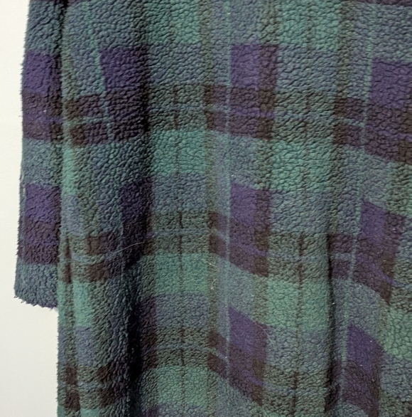 Belle Vere Teddy Bouclé Double Breasted Oversized Coat Tartan Plaid Preppy - Picture 12 of 12